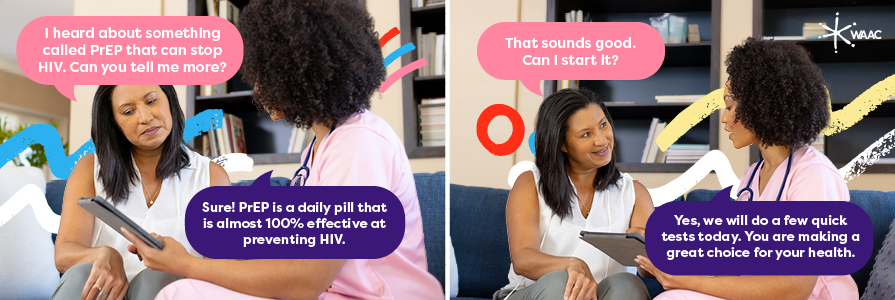 Image strip about PrEP for HIV prevention